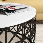 Variant Mobilya Selin Metal Ferforje Orta Sehpa - Beyaz thumbnail 3