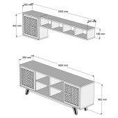 Variant Mobilya Ayla Tv Ünitesi - Ceviz/Sarı - 4