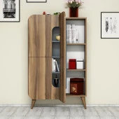 Variant Mobilya Mine Çok Amaçlı Dolap -  Kitaplık - Ceviz / Mavi - 3