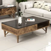 Variant Mobilya Londra Tv Ünitesi Ve Orta Sehpa Takımı - Ceviz / Siyah Mermer thumbnail 2