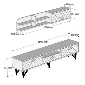 Variant Mobilya Londra Tv Ünitesi - Ceviz / Siyah Mermer thumbnail 4