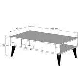 Variant Mobilya Madrid Orta Sehpa - Ceviz / Beyaz Mermer thumbnail 4