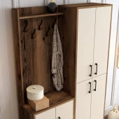 Variant Mobilya Berlin Ba Portmanto - Ceviz / Krem - 4