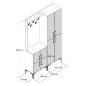 Variant Mobilya Berlin Ba Portmanto - Ceviz / Krem - 5