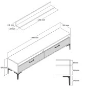 Variant Mobilya İstanbul Tv Ünitesi - Ceviz / Krem thumbnail 4