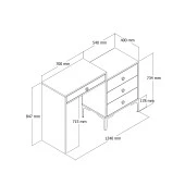 Variant Mobilya Lizbon Makyaj Masası - Ceviz / Krem - 2