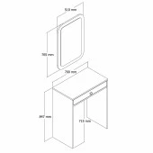 Variant Mobilya Lizbon Mini Makyaj Masası Aynalı - Ceviz / Beyaz - 5