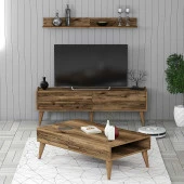 Variant Mobilya Valensiya 140Cm Tv Ünitesi Ve Orta Sehpa Takımı - Ceviz / Ceviz - 1