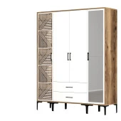 Variant Mobilya Kumsal 4 Kapılı (Ptr) Gardrop - Lidya / Beyaz thumbnail 3