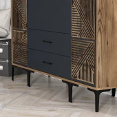 Variant Mobilya Kumsal 4 Kapılı (Ptp) Gardrop - Lidya / Antrasit thumbnail 3