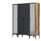 Variant Mobilya Kumsal 4 Kapılı (Rtr) Gardrop - Lidya / Antrasit - 2