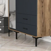 Variant Mobilya Kumsal 3 Kapılı (Rt) Gardrop - Lidya / Antrasit thumbnail 6