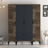 Variant Mobilya Kumsal 4 Kapılı (Ptp) Gardrop - Lidya / Antrasit thumbnail 1