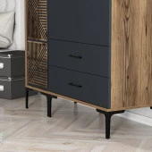 Variant Mobilya Kumsal 3 Kapılı (Pt) Gardrop - Lidya / Antrasit thumbnail 6