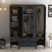 Variant Mobilya Kumsal 4 Kapılı (Str) Gardrop - Lidya / Antrasit thumbnail 2