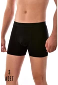 3 Lü Tutku Elit Modal Erkek Siyah Elasthan Boxer 1251 - 1