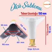 Elista Mobilya Ayağı Sehpa Tv Ünitesi Ayakları Yükseltici 15 Cm Beyaz Altın thumbnail 2