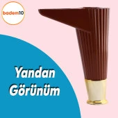 Elista Mobilya Ayağı Sehpa Tv Ünitesi Ayakları Yükseltici 15 Cm Ceviz Altın thumbnail 3