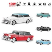 Nostaljik Ledli Chevrolet Araba Fm Radyolu Bluetooth Hoparlör Speaker Ws-1955Bt Kırmızı - 1