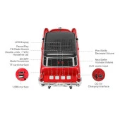 Nostaljik Ledli Chevrolet Araba Fm Radyolu Bluetooth Hoparlör Speaker Ws-1955Bt Kırmızı - 2