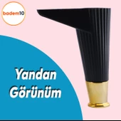 Elista Mobilya Ayağı Sehpa Tv Ünitesi Ayakları Yükseltici 15 Cm Siyah Altın - 3