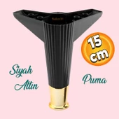 Elista Mobilya Ayağı Sehpa Tv Ünitesi Ayakları Yükseltici 15 Cm Siyah Altın - 1