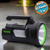 Şarjlı El Feneri Çok Fonksiyonlu Sarj Edilebilir Projektör Fener Led El Lambası Feneri 5W 4800 Mah Beyaz Işık - 1