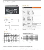 Unitech 12V-7Ah Bakımsız Kuru Akü - 2