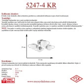Eray Aydınlatma 4 lü Opal Camlı Krom Avize - 3
