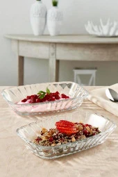 53702 Mezze Cam 2li Çerezlik Meze Tabağı Kahvaltılık 16cm - 3