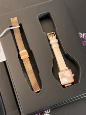 Ferrucci Çift Hasır Çelik&Deri Kordon Özelikli Yeni Sezon 3 Atm Kadın Kol Saati+Bileklik BLKT.B.100 thumbnail 7