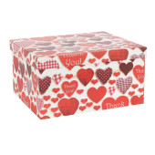 Thank You Kalp Desenli Dikdörtgen Hediye Kutusu - 1