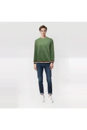 Erkek Sweatshirt Pique Kumaş\\Regular Fit////Haki - 2