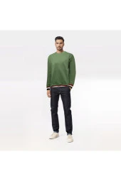 Erkek Sweatshirt Pique Kumaş\\Regular Fit////Haki - 4