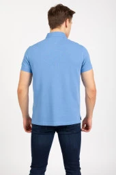 //Gök Mavi Slim Fit Pike Polo T-shirt - 5