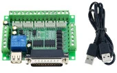 5 Eksenli Cnc Kontrol Kartı Mach3 Step Motor Sürücü + Usb Kablo - 1