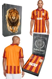 Galatasaray Orijinal Lisanslı 100. Yıl Forma Gs Aslan Baskılı Hediyelik Ahşap Kutulu - 1