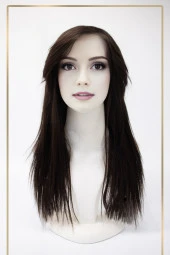 Fiber Sentetik Düz Perçemli Peruk - Kahve (FS-1782) thumbnail 2