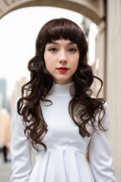 Kahve - Kızıl Uzun Dalgalı Perçemli Fiber Sentetik Peruk (H9033) thumbnail 1