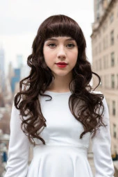 Kahve - Kızıl Uzun Dalgalı Perçemli Fiber Sentetik Peruk (H9033) thumbnail 5