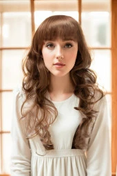 Karamel-Bakır Uzun Dalgalı Perçemli Fiber Sentetik Peruk (H9030-30) thumbnail 1