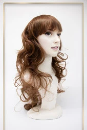 Karamel-Bakır Uzun Dalgalı Perçemli Fiber Sentetik Peruk (H9030-30) thumbnail 3