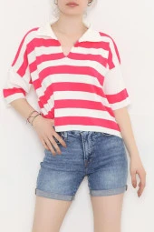 Çizgili Triko Kemikfuşya thumbnail 2