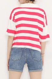 Çizgili Triko Kemikfuşya thumbnail 3