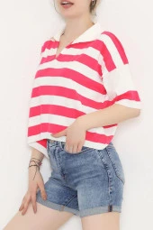 Çizgili Triko Kemikfuşya thumbnail 4