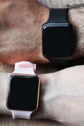 Siyah Pembe Unisex Sevgili Saati Anne Oğul Saati Dokunmatik Led Saat Su-563-001 - 2