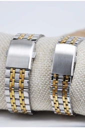 Sevgili Saati Çift Saati Altın & Gümüş Renk Kordon Analog İki Adet Saat SU-933 - 4