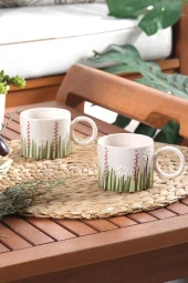 Ivy | El Yapımı Seramik Kupa Fincan Bardak Mug Seramik Double Türk Kahve Fincanı - 3