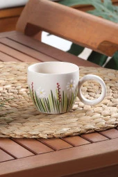 Bow | El Yapımı Seramik Kupa Fincan Bardak Mug Seramik Double Türk Kahve Fincanı - 1