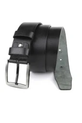 Hakiki Deri Erkek Kemer Extra Yumuşak 4,5 cm Kot Siyah thumbnail 1
